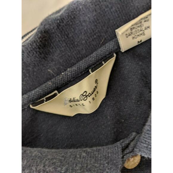 Mens Eddie Bauer Golf tshirt Size Med Navy with Stripe Collar - Picture 3 of 7